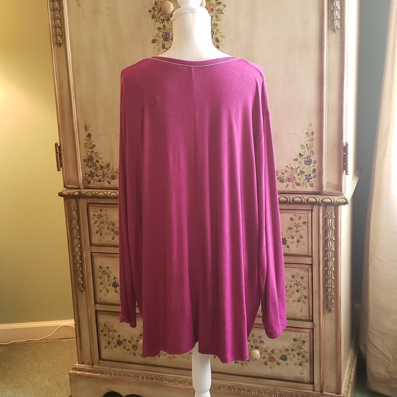 Ava & Viv Sweater Top Plus 3X Long Sleeve Berry Purple NWT - Picture 5 of 15